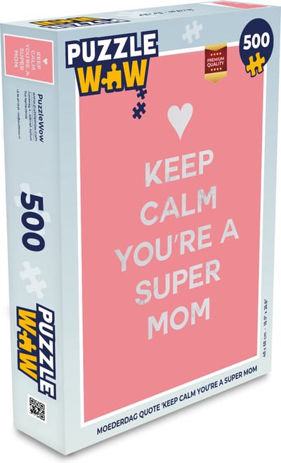 Puzzel Spreuken - Keep calm you're a super mom - Quotes - Mama - Legpuzzel - Puzzel 500 stukjes