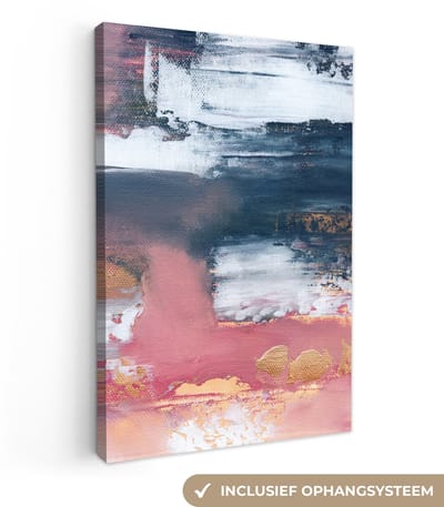Canvas schilderij 20x30 cm - Wanddecoratie Abstract - Verf - Design - Muurdecoratie woonkamer - Slaapkamer decoratie - Kamer accessoires - Schilderijen op canvas