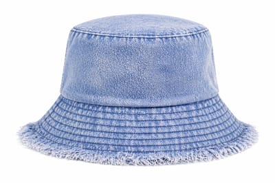 Bucket Hat - Washed Denim - Lichtblauw - Spijkerstof - Vintage Vissershoed - Gerafeld Zomerhoedje - Strandhoedje - Festivalhoedje - Emmerhoed - Skater Hoed - Outdoor Hoed - Streetwear - Unisex - Maat S/M