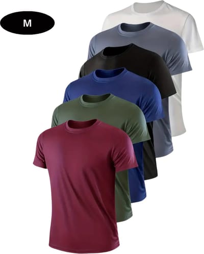 Livano Sportshirt Heren - Sport - Fitness - Compressie Shirt - Corrigerend Hemd - Sportkleding - Mannen - 6 Stuks - Gemengd - M