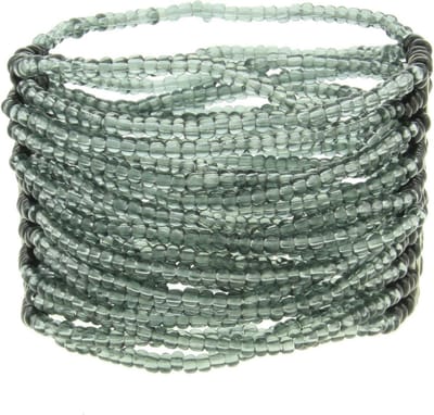 Behave - elastische armband - grijsgroen kraaltje - zomers accent