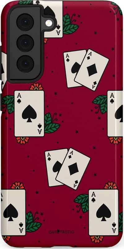 Casetastic Hoesje Geschikt voor Samsung S21 FE - Stijlvolle Beschermende Duo-layer Case - Casino Aas