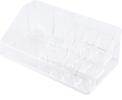 Benson Care Make-up organizer - 16 compartimenten bakje - transparant - kunststof - 22.3 x 12.7 x 8 cm