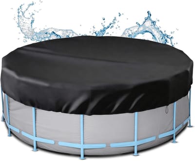 Ronde zwembadafdekking van 8 ft, zonbescherming voor bovengrondse zwembaden, hot tub afdekking en beschermhoes met trekkoord ontwerp