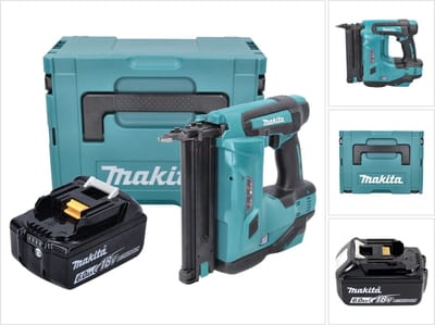 Makita DBN 500 G1J accu-klemkopspijkermachine 18 V 15-50 mm + 1x accu 6,0 Ah + Makpac - zonder oplader