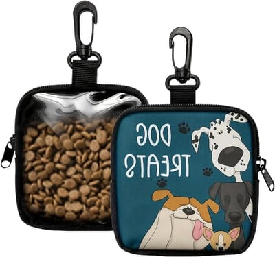 Hondensnacktas - Hondenriemtas - Hondentraining - Doorzichtig met print - 10 x 10 cm - Transparant