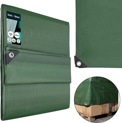 KOTARBAU® Afdekzeil - Polyethyleen - 4x5 m - Olijfgroen - 110 g/m² - Waterdicht - Zeil Afdekking - Beschermzeil voor Meubels - Afdekzeil uv-bestendig