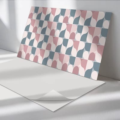 Wallfluent Vinyl Wandpaneel - Abstract geometrisch patroon Zelfklevende Wandbekleding - 120 cm x 60 cm - Roze Vinyl Wandpaneel - 1 stuk - Rechthoekig Wandbekleding Vinyl - Patroon Wandpaneel - Wandpaneel PVC - Wandpaneel Keuken en Badkamer