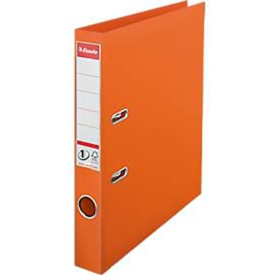 Esselte No.1 Power Kunststof A4 Ordner met Etikethouder - 2-Rings - Rugbreedte Van 50mm - Capaciteit van 350 Vel - Oranje