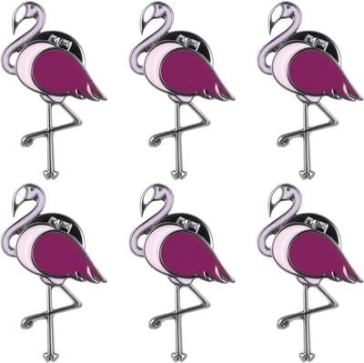 Cosensi - Set van 6 cartoon Hawaïaanse clip-Flamingo-sieraden, tassen en decoraties voor dames - Vrouwen cadeau - Flamingo kraag broche - Vogel pullover broches