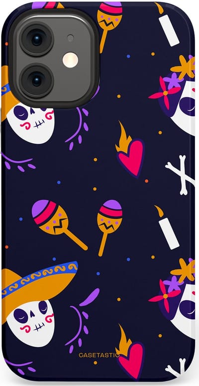 Casetastic Hoesje Geschikt voor Apple iPhone 12 Mini - Stijlvolle Beschermende Duo-layer Case - Muertos fiësta