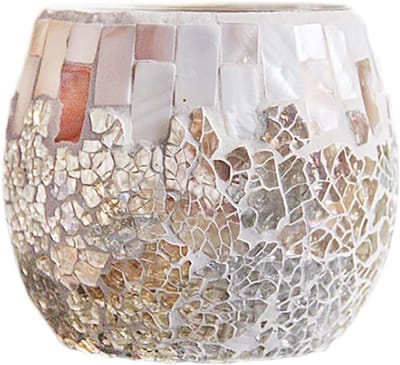 Dailygoods- Kaarsenhouder Mozaïekglas - Theelichthouder - Vaas voor Potplanten - Feestdecoratie - Handgemaakt - Uniek Design