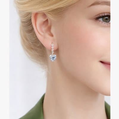 Knobbout 925 Sterling Zilver Oorbellen – Witgoud Plating met blauwe Kristallen Steen