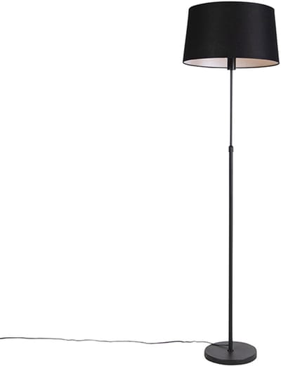 QAZQA parte fl - Klassieke Vloerlamp | Staande Lamp - 1 lichts - H 1730 mm - Zwart - Woonkamer | Slaapkamer | Keuken