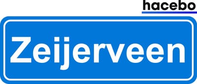 Hacebo - Plaatsnaam Sticker - 29x10 CM - Zeijerveen sticker - Verkeersborden sticker - grappige cadeaus - Zeijerveen