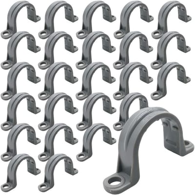 25 Stuks 2-Hole Slangklemmen, Twee Gat Klemmen voor Slangen, Bevestigingsclips voor Gas- en Waterleidingen (1/2")