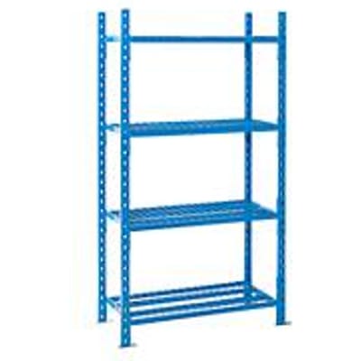 Legbordstelling-basissectie, m. 4 draadrooster-legborden, B 1010 x D 500 x H 2000 mm