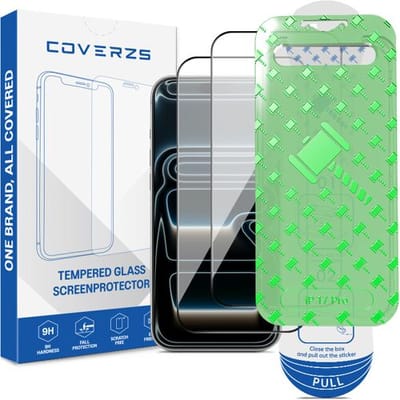 Coverzs glazen screenprotector geschikt voor Apple iPhone 17 Pro screenprotector - Geleverd met montage frame - 2-pack verpakking - screen protector gemaakt van gehard glas