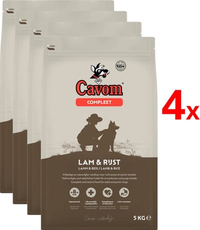 Cavom Compleet - Lam & Rijst - Hondenvoer - 4 x 5kg
