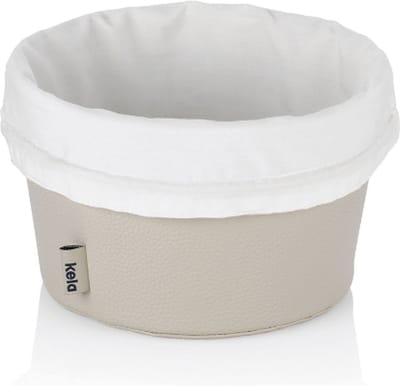 Broodmand, 2-Delig, Kunstleer, Beige, Ø 19 cm - Kela | Grana