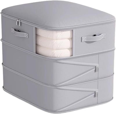 Compressie Opbergzakken - Ruimtebespaarder Luchtzakken - Seizoensopslag Kleding - Anti-Vocht Bescherming - 52 x 46 x 60 cm - Grijs