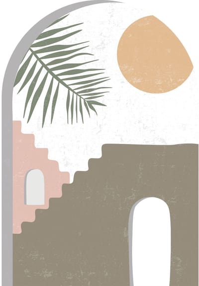 Vooraf gelijmd vliesbehang met gigantische fresco's - EGYPTISCHE BOOG FRESCO - 87x60cm
