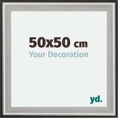 Your Decoration - Fotolijst 50x50 cm - Hout - Zwart Zilver Gepolijst - Birmingham