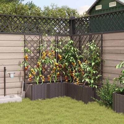 vidaXL - Plantenbak - 5 - st - Bruin - 120 - x - 120 - x - 142 - cm - PP