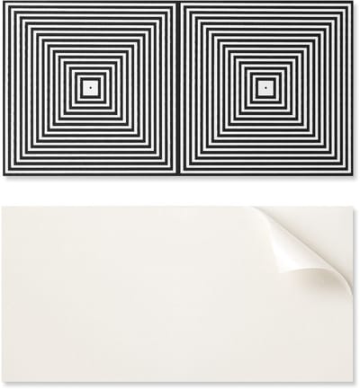 Zelfklevend vinyl bedrukt paneel 100x50 cm met concentrische lijnen in vierkanten