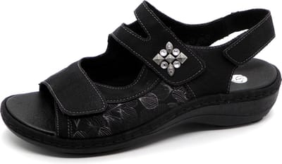 Remonte Dames Sandaal - D7647-01 Zwart/Combi - Maat 36