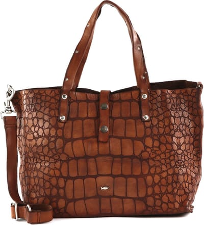 CAMPOMAGGI Leren Shopper Schoudertas Centaurus Shopping Bag Cognac Bruine