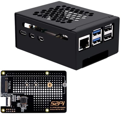 Dailygoody - Metalen behuizing - Raspberry Pi 5 - Eenvoudige toegang - Compact ontwerp - NVMe SSD ondersteuning - Ideaal voor ontwikkelaars - ...