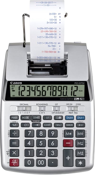 Canon P23-DTSC - Pocket Rekenmachine met printer / Zilver