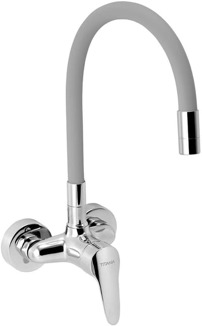 Novaservis Titania Iris New - Keukenkraan met flexibele arm, hartafstand 100 mm, zilvergrijs/chroom 94484,0S