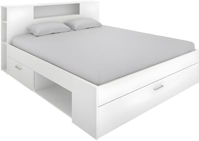 Vente-unique Bedframe hout wit 160 x 200 cm