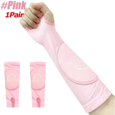Manchons rembourrés de volleyball Upward Fitness Protection de l'avant-bras avec trou pour le pouce Pour enfants Adultes Support de bras et de poignet child rose