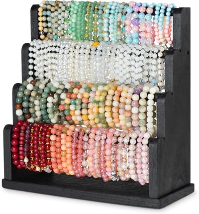 Houten Armbandhouder voor Vrouwen, Verwijderbare Sieraden Organizer voor Armbanden, Hoofdbanden en Horloges, Ideaal voor Thuis en Winkels