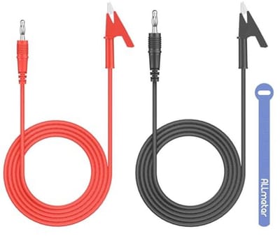 Bananenstekker naar krokodillenklem testkabel, 100 cm, 15 A/1000 V, veelzijdig voor multimeter en elektrische testen