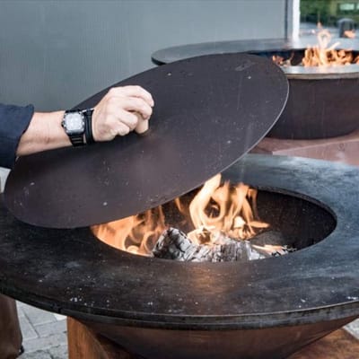 Vuurkorf Deksel - Beschermkap - Buiten Koken - Stevig Staal - 50 cm Diameter - Zwart