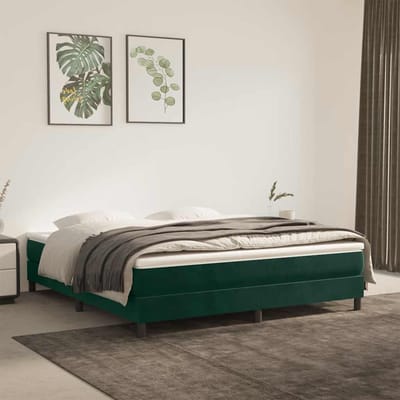 vidaXL - Boxspring - bed - 160x200 - cm - fluweel - donkergroen