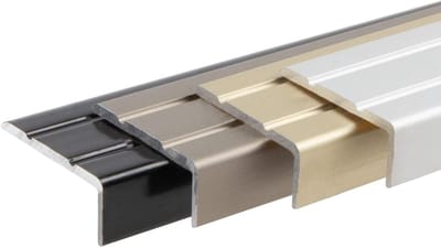 Hoekprofiel Aluminium - Traptrede Afsluiting - Rand Beschermen - Zelfklevend of Voorgeboord - 245 x 10 mm - Mat Roestvrij Staal