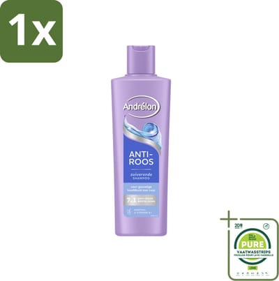 1 x Andrélon – Shampoo – Anti Roos – 250 ml - Roos Haar - Roos Hoofdhuid - Anti-roos Shampoo - Menthol Shampoo - Vitamine B3 Shampoo