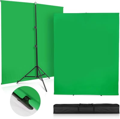 Groene Achtergrond - Chromakey Scherm - Professionele Opnames - Verbeterde Stabiele Standaard - 2 x 2 Meter - Groen
