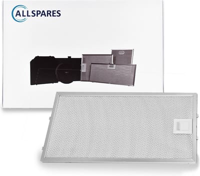 AllSpares Metaalfilter voor afzuigkappen geschikt voor Bosch Siemens Neff 00435204/435204 (350x164x6mm)