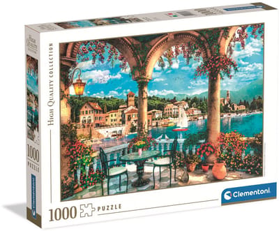 Clementoni - Puzzel - 1000 Stukjes - Balkon Uitzicht op het Comomeer - Puzzel Voor Volwassenen - High Quality Collection