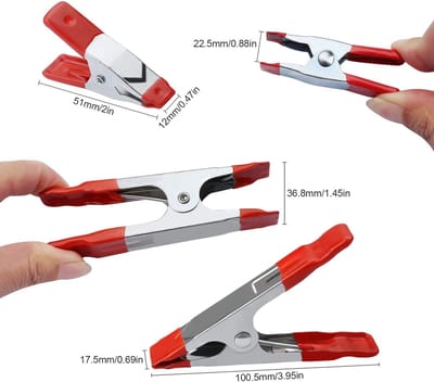 Dailygoods- Veerklemmen 12 Stuks - Kleine Metalen Clips - Antislip Rubberen Coating - Lichtgewicht - Zware Belasting - Geschikt voor Handwerk - Klemmen