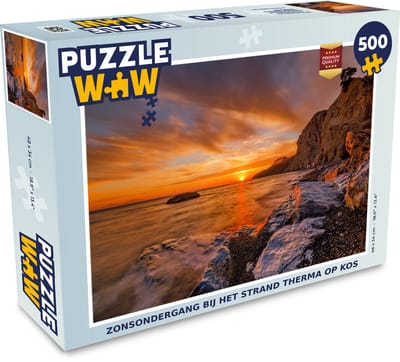 Puzzel Zonsondergang bij het strand Therma op Kos - Legpuzzel - Puzzel 500 stukjes