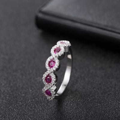 Diwenfu S925 Sterling Zilver Rode Robijn Sieraden Edelsteen Ring Voor Vrouwen Trouwringen Zilver 925 Sieraden Groene Topaas Sieraden Meisjes 6
