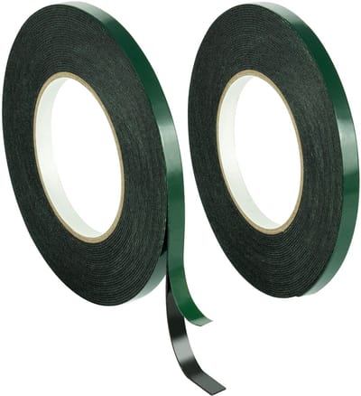 Schuimtape, Montagetape (10m x 9mm x 1mm), Zwart