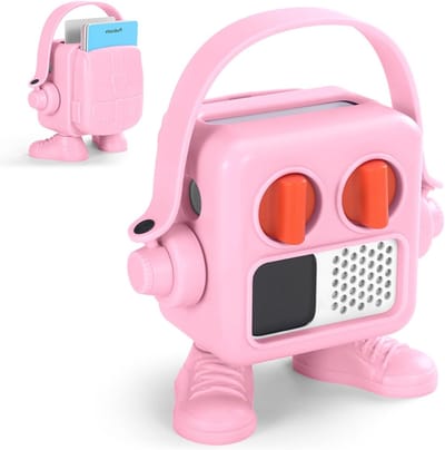 Schattige en multifunctionele beschermhoes voor Yoto Mini met kaartsleuf en draaghandvat, roze, ideaal voor bescherming en stijl